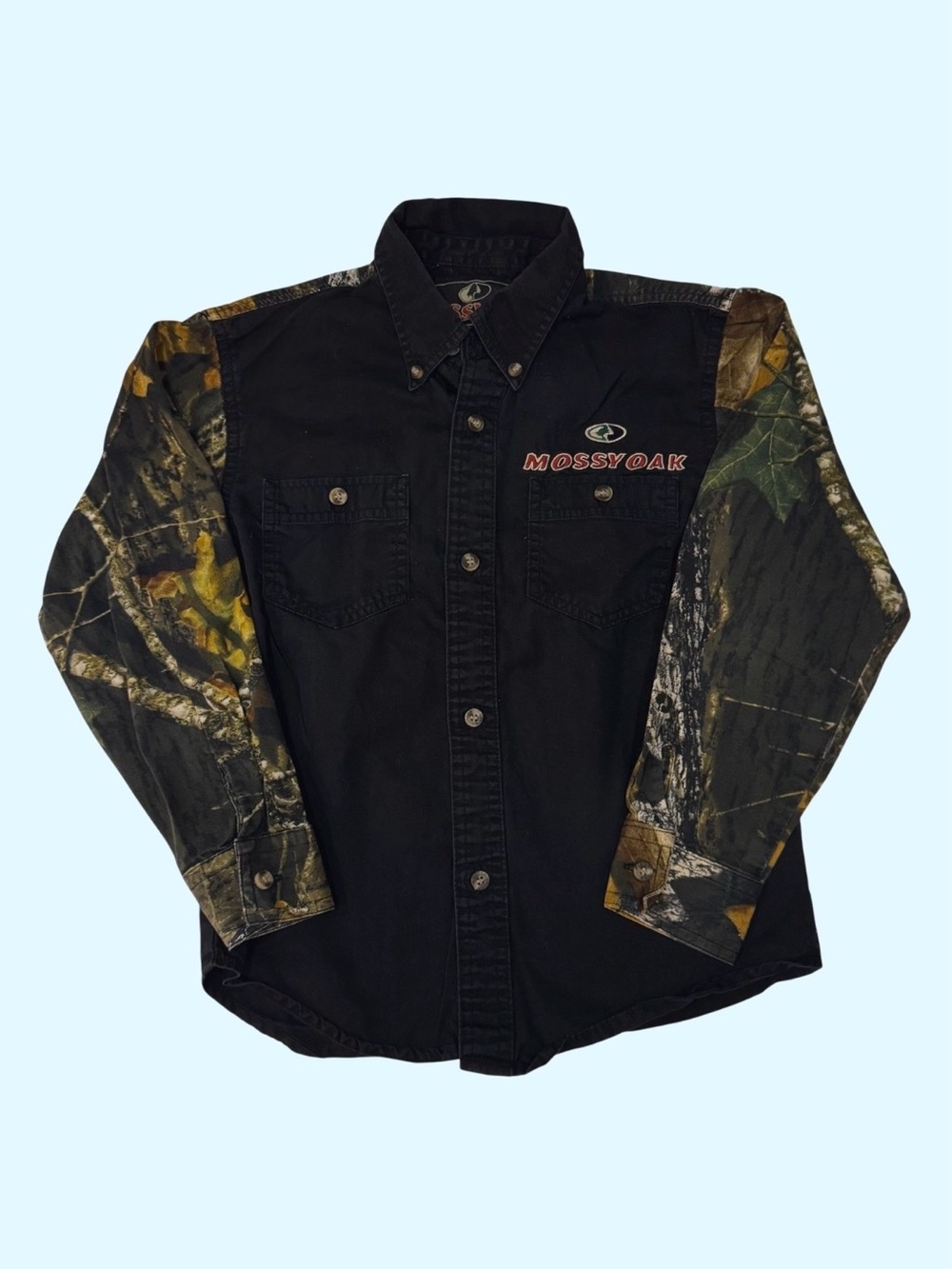 Mossy Oak Western by Roper Camo Button Down Long Sleeve Kids Medium 8-10